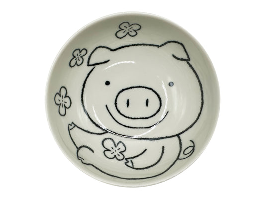 Japanese Ceramic Animal Bowl: Pig